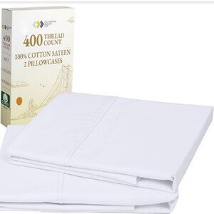 California Design Den King White Pillowcases 400 Thread Count